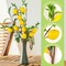 4pcs Artificial Lemon Branches, 19-inch vibrant yellow faux lemons with green leaves and bendable stems—perfect for home kitchen décor, garden displays, office desks, and summer party decorations.